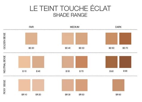 ysl touche eclat foundation color guide|YSL touche eclat original shade.